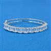 Cz Openable Kada With Rhodium Plating