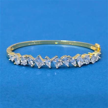 Cz Delicate Kada With 2 Tone Rhodium Plating