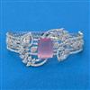 Cz Openable Kada With Rhodium Plating