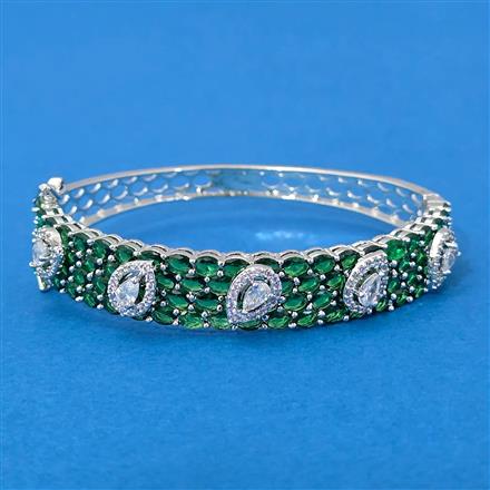 Cz Classic Kada With Rhodium Plating