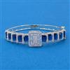 Cz Openable Kada With Rhodium Plating