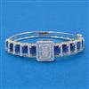 Cz Openable Kada With Rhodium Plating