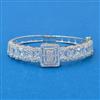 Cz Openable Kada With Rhodium Plating