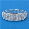Cz Openable Kada With Rhodium Plating