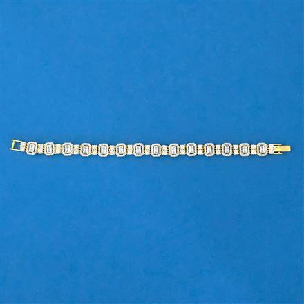 Cz Classic Bracelet With 2 Tone Rhodium Plating