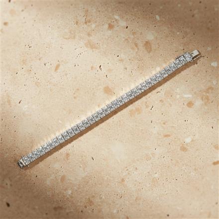 Cz Classic Bracelet With 2 Tone Rhodium Plating