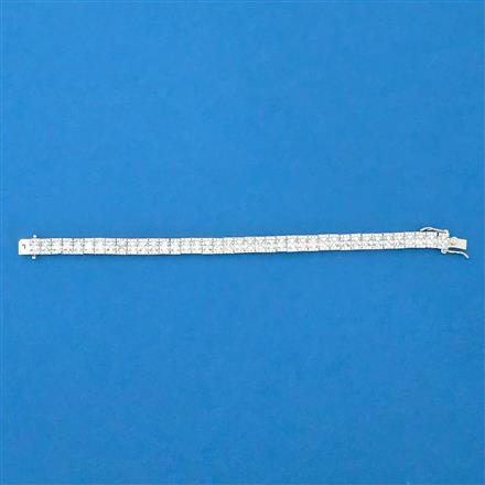 Cz Classic Bracelet With 2 Tone Rhodium Plating