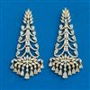 Cz Classic Earring With 2 Tone Rhodium Plating