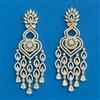 Cz Classic Earring With 2 Tone Rhodium Plating