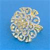 Cz Adjustable Ring With 2 Tone Rhodium Plating
