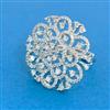 Cz Adjustable Ring With 2 Tone Rhodium Plating