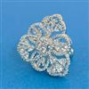 Cz Adjustable Ring With 2 Tone Rhodium Plating
