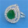 Cz Adjustable Ring With Rhodium Plating