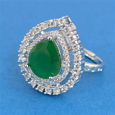Cz Adjustable Ring With Rhodium Plating