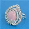 Cz Adjustable Ring With Rhodium Plating