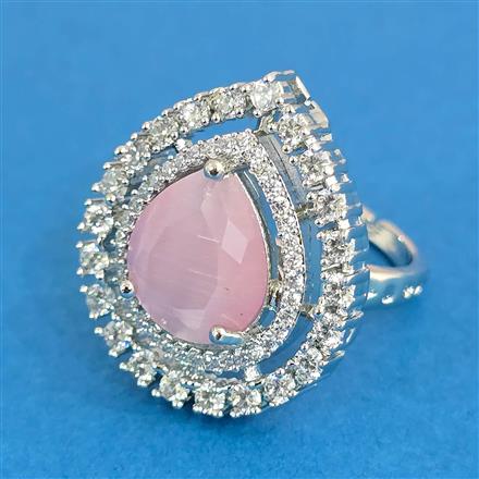 Cz Adjustable Ring With Rhodium Plating