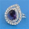 Cz Adjustable Ring With Rhodium Plating