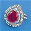 Cz Adjustable Ring With Rhodium Plating