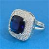 Cz Adjustable Ring With Rhodium Plating