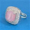 Cz Adjustable Ring With Rhodium Plating