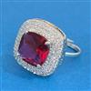 Cz Adjustable Ring With Rhodium Plating