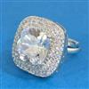 Cz Adjustable Ring With Rhodium Plating