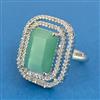 Cz Adjustable Ring With Rhodium Plating