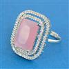 Cz Adjustable Ring With Rhodium Plating