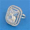 Cz Adjustable Ring With Rhodium Plating