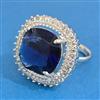Cz Adjustable Ring With Rhodium Plating