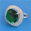 Cz Adjustable Ring With Rhodium Plating