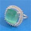 Cz Adjustable Ring With Rhodium Plating