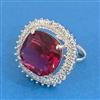 Cz Adjustable Ring With Rhodium Plating