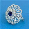 Cz Adjustable Ring With Rhodium Plating