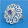Cz Adjustable Ring With Rhodium Plating