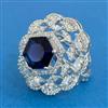 Cz Adjustable Ring With Rhodium Plating