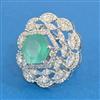 Cz Adjustable Ring With Rhodium Plating