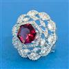 Cz Adjustable Ring With Rhodium Plating