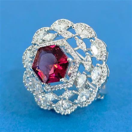 Cz Adjustable Ring With Rhodium Plating