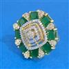 Cz Adjustable Ring With 2 Tone Plating