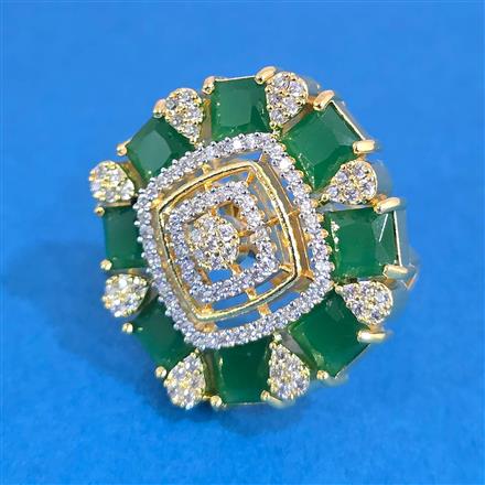 Cz Adjustable Ring With 2 Tone Plating