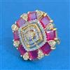 Cz Adjustable Ring With 2 Tone Plating