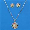 Cz Classic Pendant Set With 2 Tone Plating