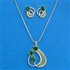Cubic Zirconia Classic Pendant Set With 2 Tone Plating