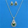 Cubic Zirconia Classic Pendant Set With 2 Tone Plating