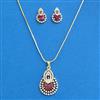 Cubic Zirconia Classic Pendant Set With 2 Tone Plating