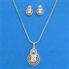Cubic Zirconia Classic Pendant Set With 2 Tone Plating