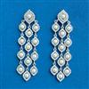 Cz Classic Earring With 2 Tone Rhodium Plating