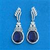 Cz Classic Earring With Rhodium Plating