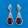 Cz Classic Earring With Rhodium Plating
